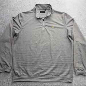Simply‎ Southern Mens XL Gray Striped 1/4 Zip Pullover Performance Turtle Logo
